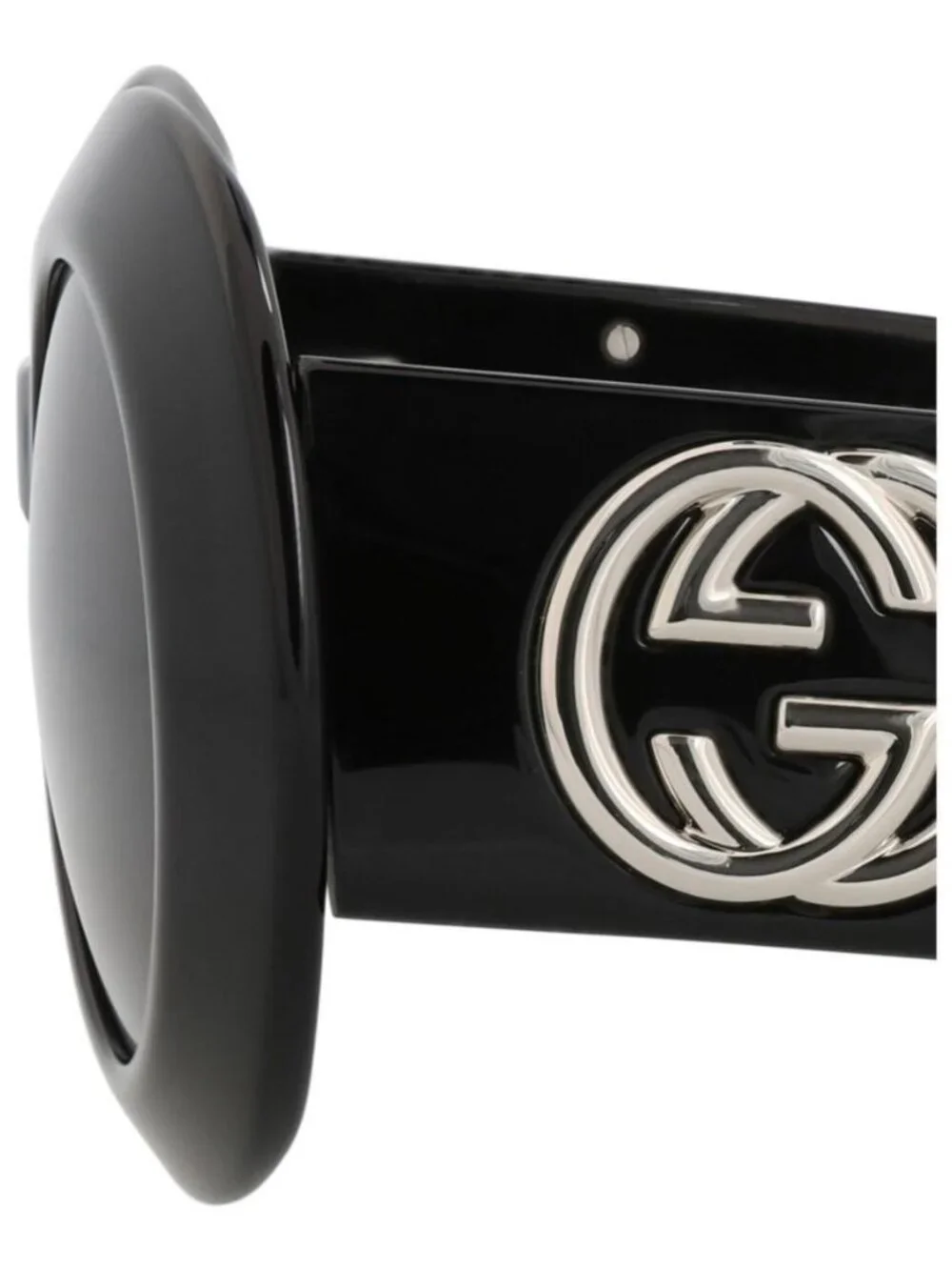 New Gucci Womens Round/Oval Black Black Grey Fashion Designer Sunglasses